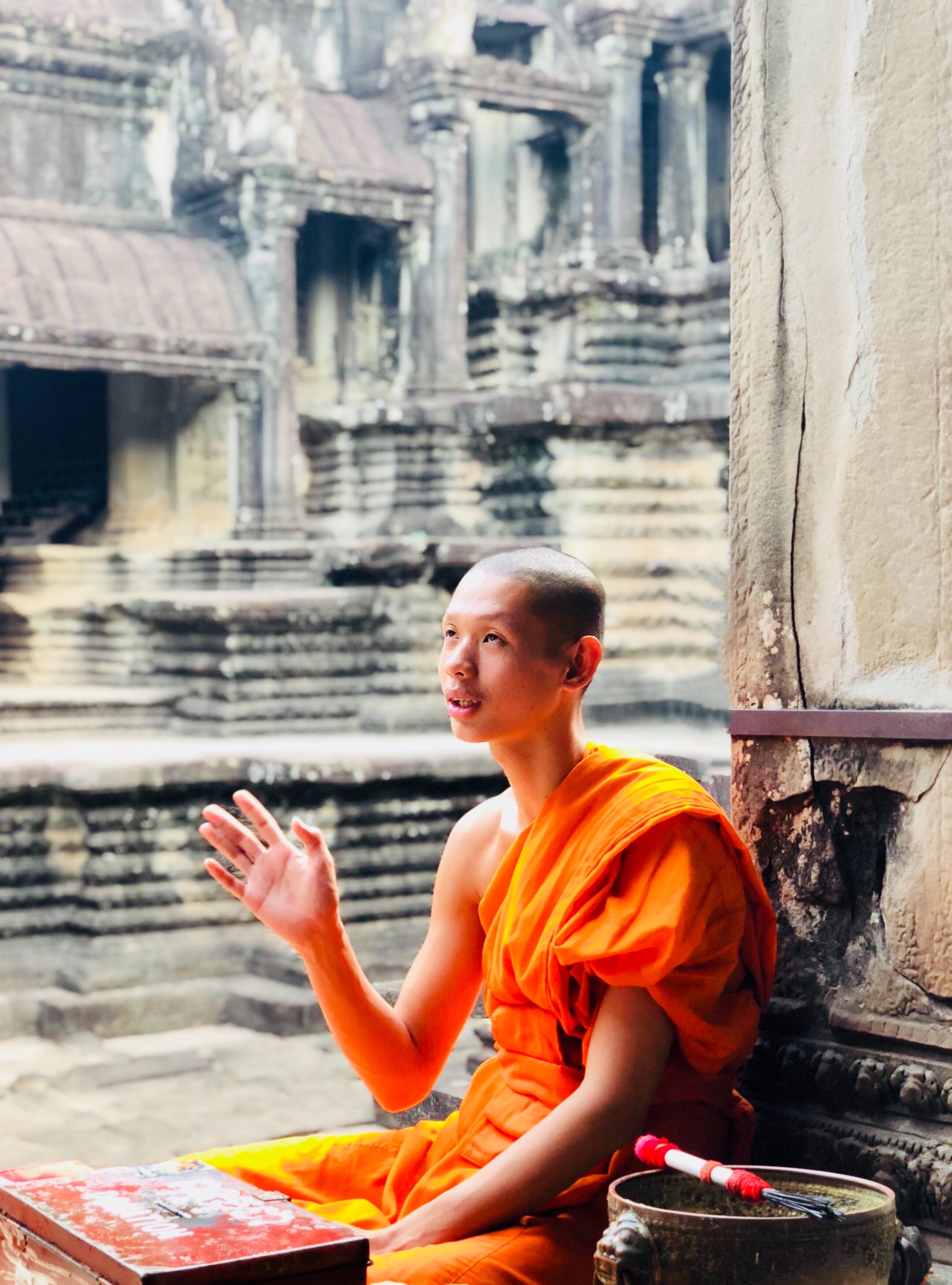 Young monks near the temples